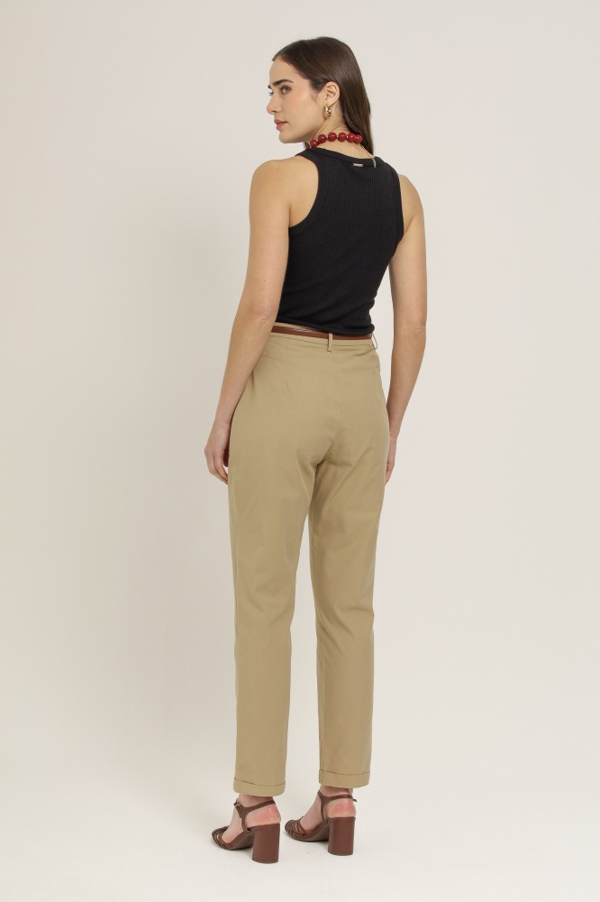 9036858 - Calça Sarja Chino Barra Italiana AREIA