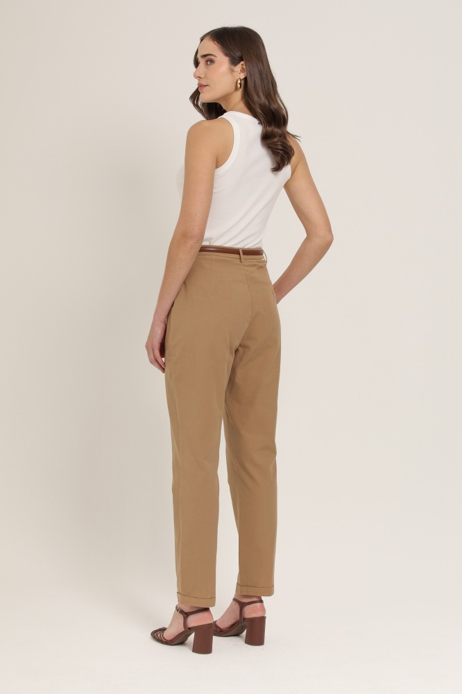 9036858 - Calça Sarja Chino Barra Italiana BEGE
