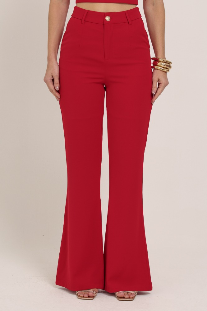 9036886 - Calça Reta Alfaiataria VERMELHO