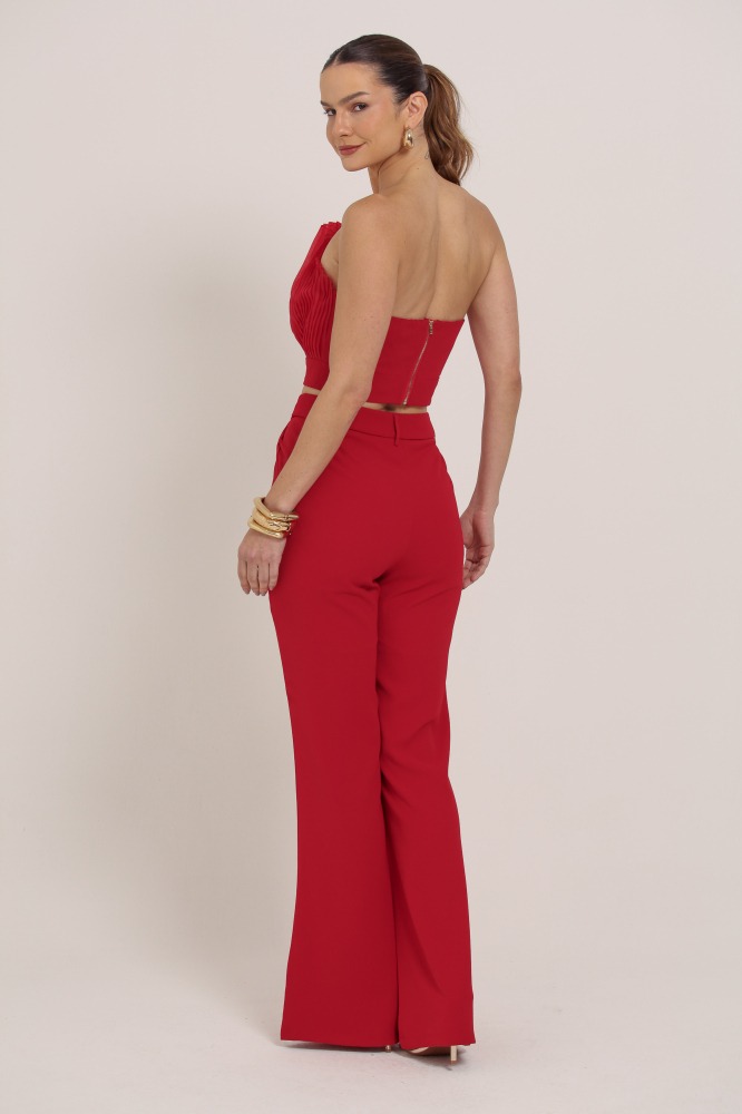 9036886 - Calça Reta Alfaiataria VERMELHO