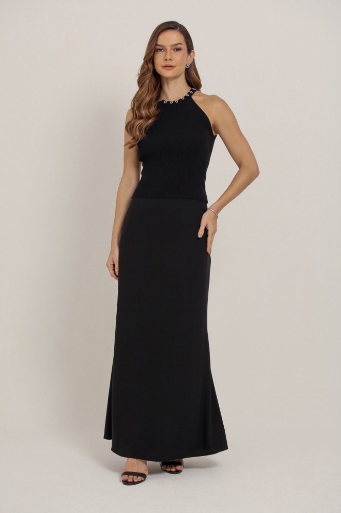 9036887 - Saia Midi Alfaiataria PRETO