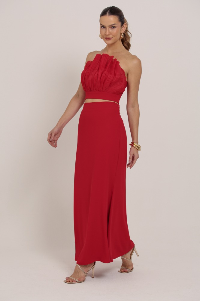 9036887 - Saia Midi Alfaiataria VERMELHO