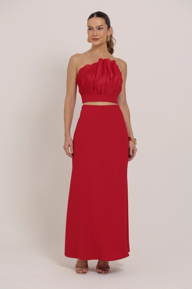 9036887 - Saia Midi Alfaiataria VERMELHO