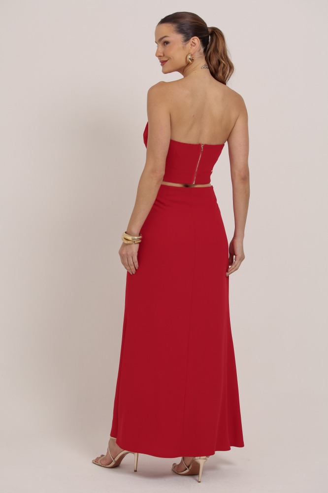 9036887 - Saia Midi Alfaiataria VERMELHO