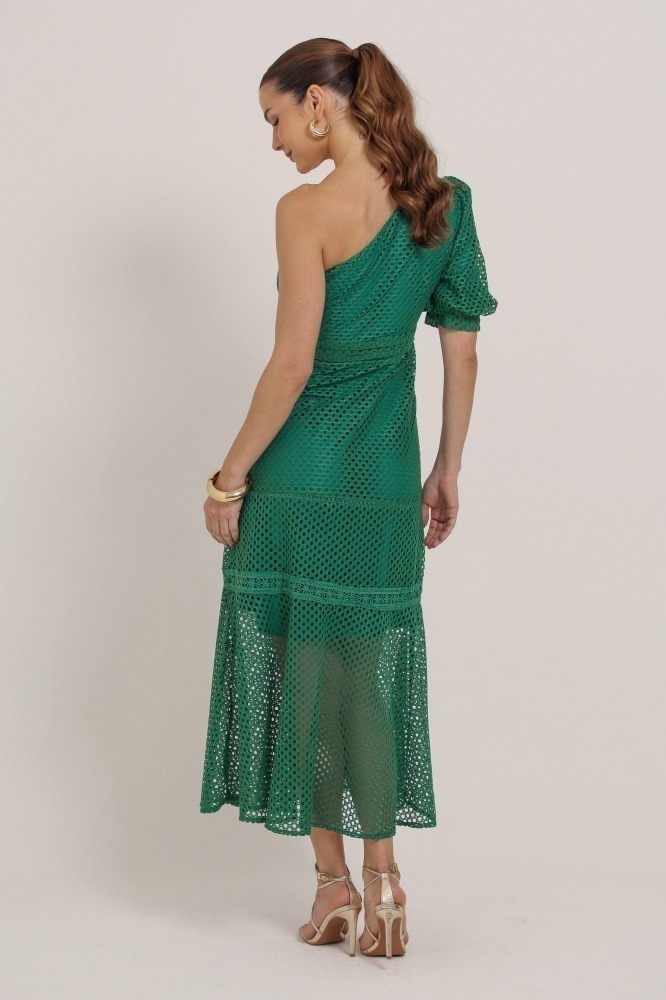 9036895 - Vestido Midi Guipir Manga Só VERDE 