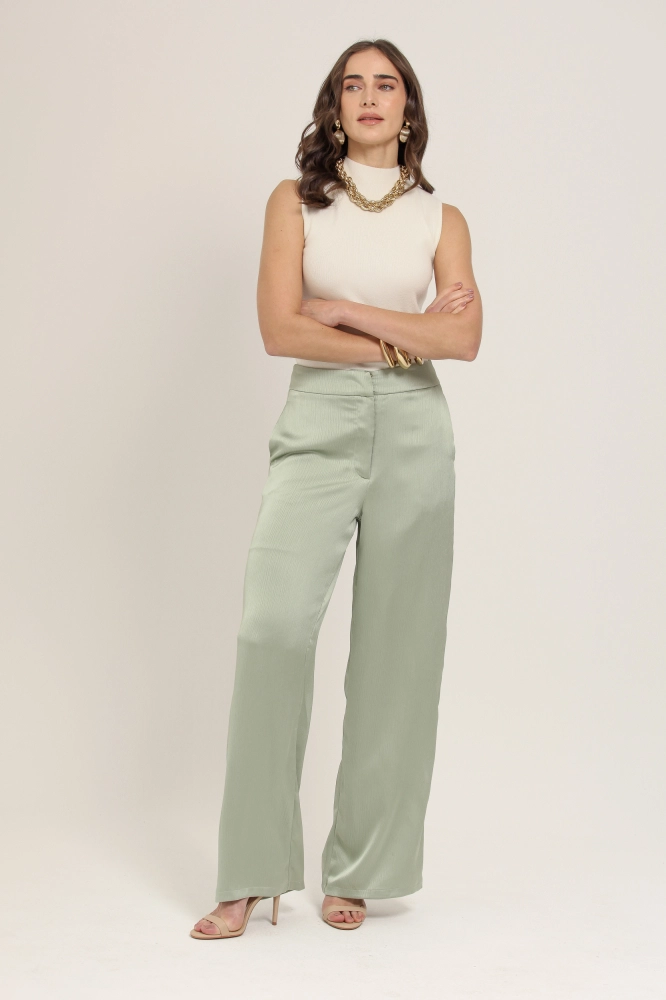 9036899 - Calça Pantalona Amarração VERDE 