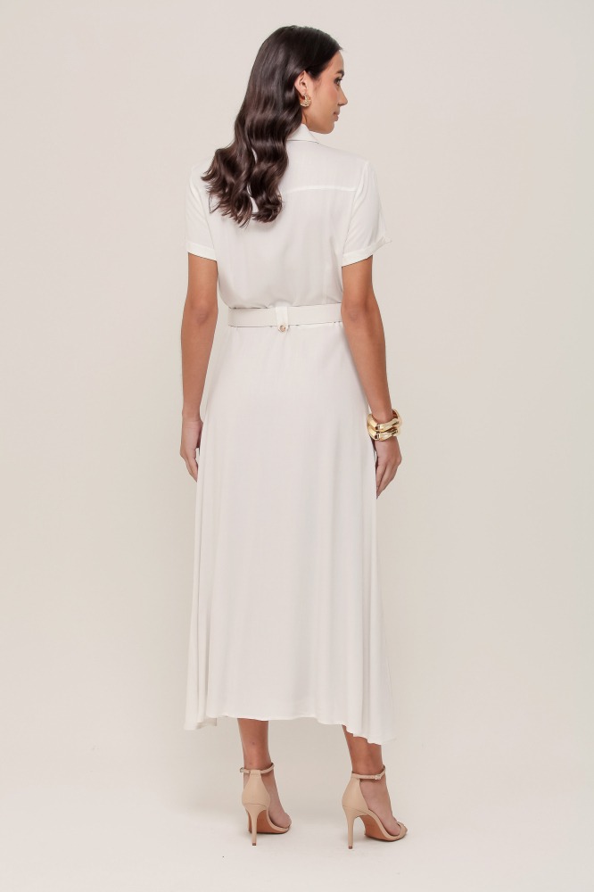 9036901 - Chemise Midi Com Cinto OFF-WHITE