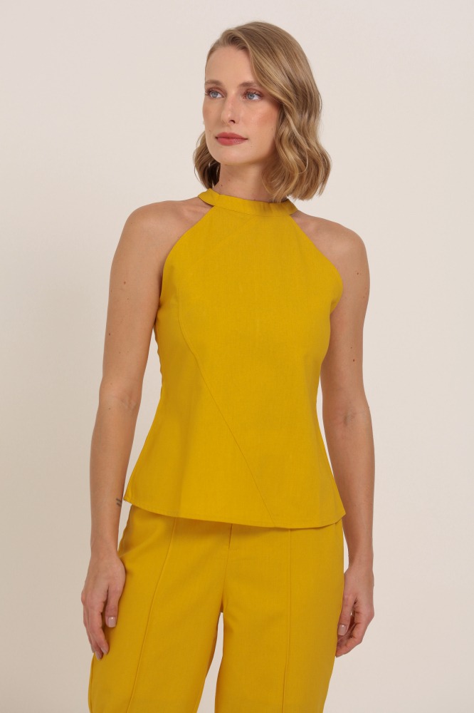 9036903 - Blusa Cava Americana Linho AMARELO