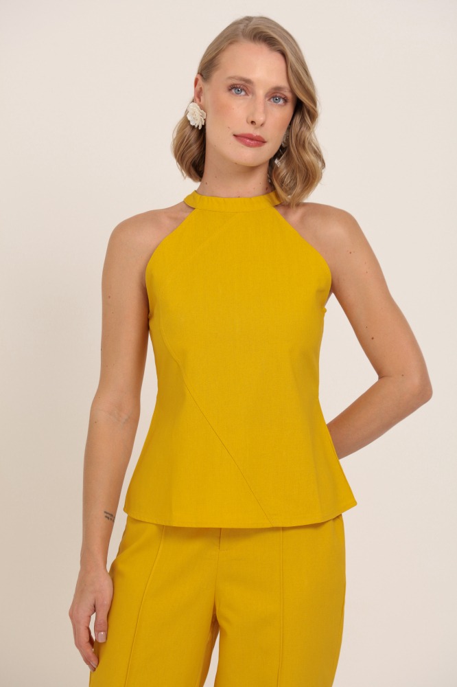 9036903 - Blusa Cava Americana Linho AMARELO