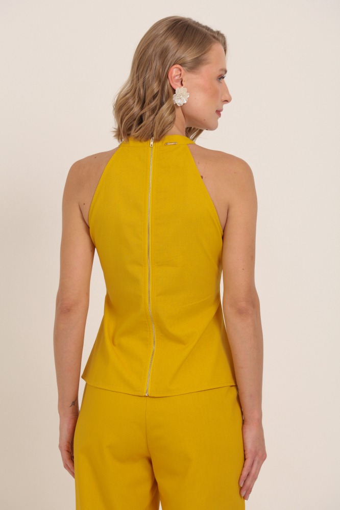 9036903 - Blusa Cava Americana Linho AMARELO