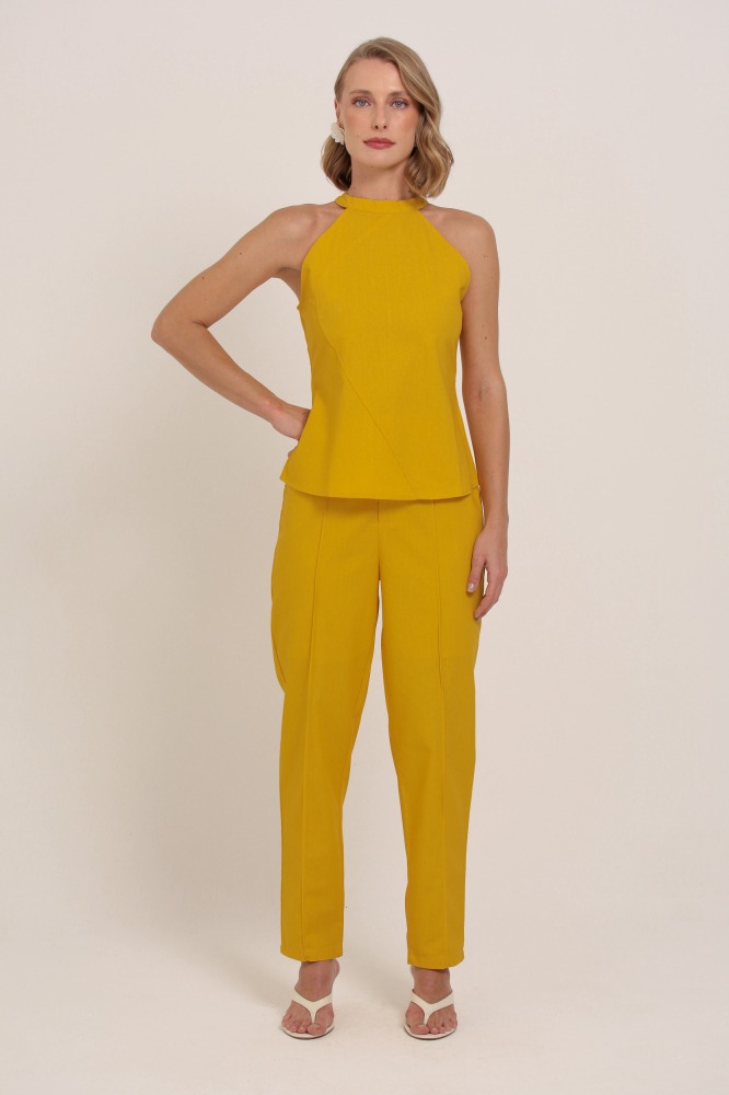 9036905 - Calça Cenoura Linho AMARELO 9036905 - Calça Cenoura Linho AMARELO