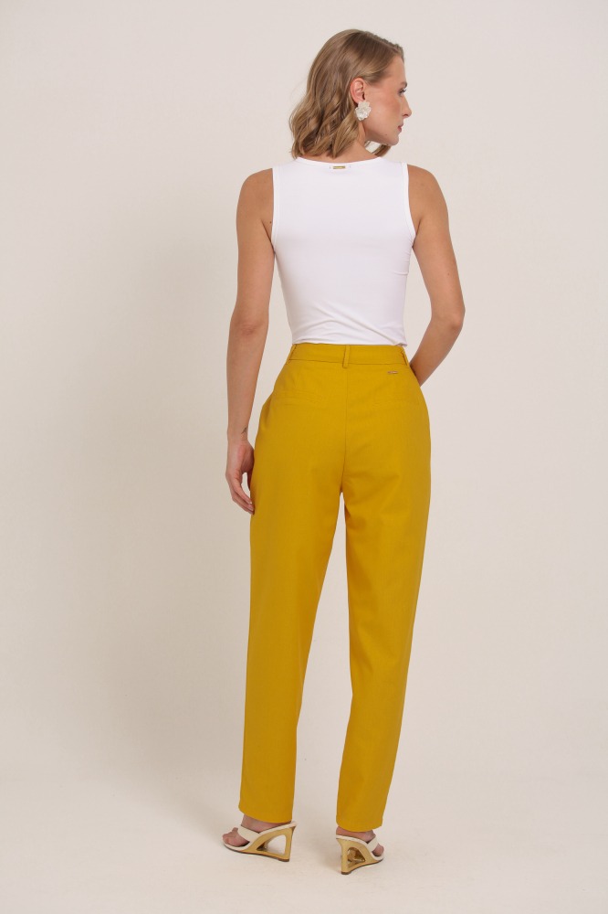9036905 - Calça Cenoura Linho AMARELO 9036905 - Calça Cenoura Linho AMARELO