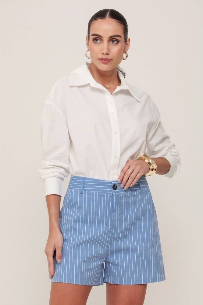 9036911 - Shorts Curto Listrado AZUL