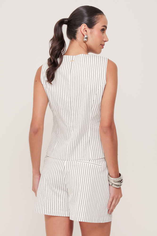 9036912 - Colete Alfaiataria Listrado OFF-WHITE 9036912 - Colete Alfaiataria Listrado OFF-WHITE