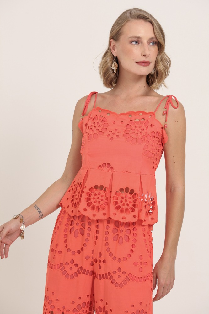 9036915 - Blusa Alça Fina Guipir ROSA