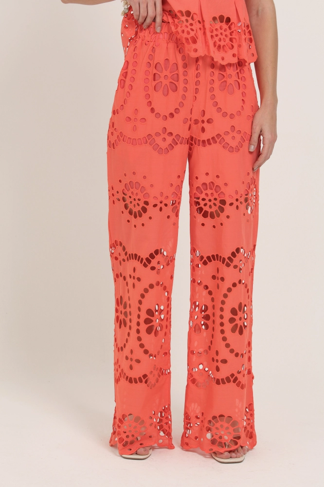 9036916 - Calça Pantalona Guipir ROSA 9036916 - Calça Pantalona Guipir ROSA - Imagem 2