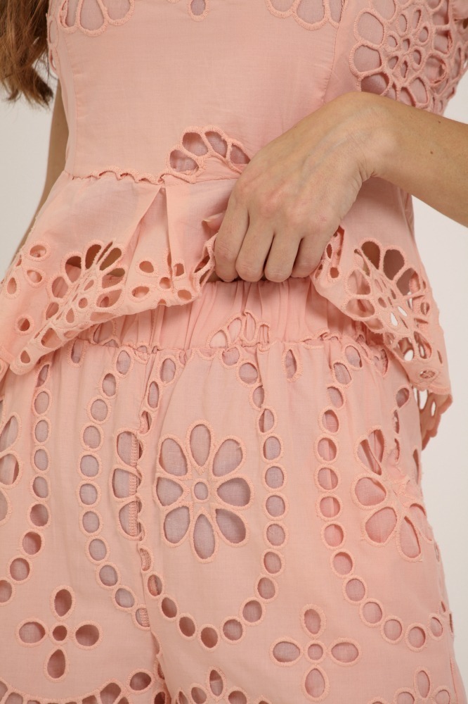 9036916 - Calça Pantalona Guipir ROSÊ