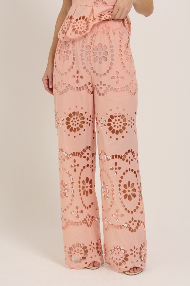 9036916 - Calça Pantalona Guipir ROSÊ