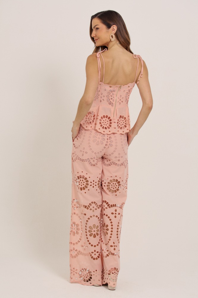 9036916 - Calça Pantalona Guipir ROSÊ