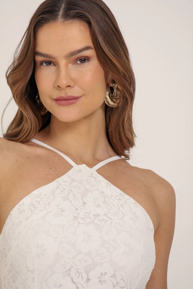 9036919 - Vestido Longo Renda Com Cava Americana OFF-WHITE - Imagem 2