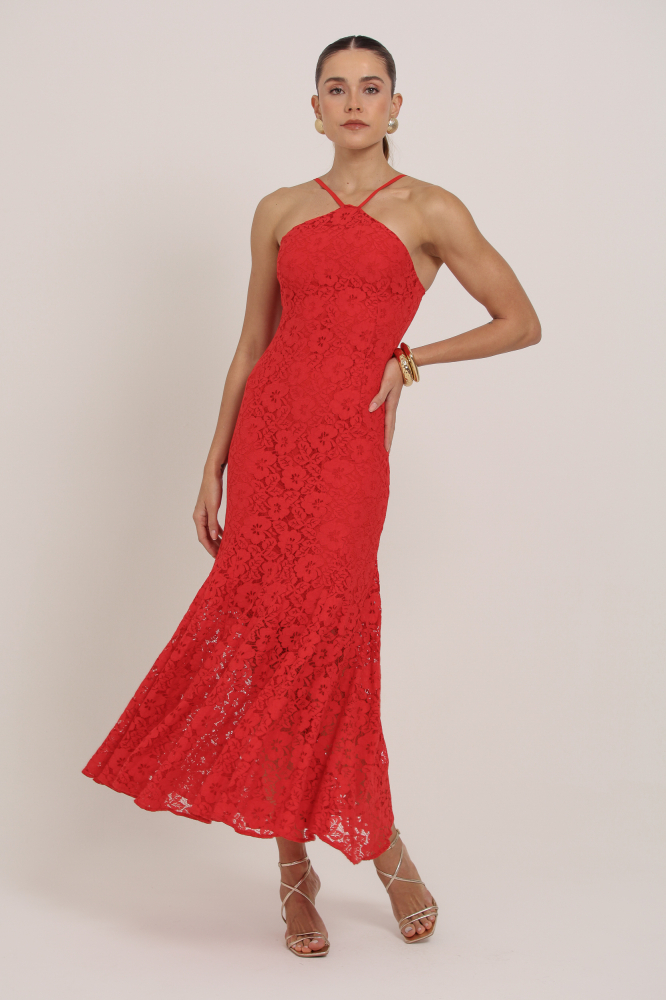 9036919 - Vestido Longo Renda Com Cava Americana VERMELHO 9036919 - Vestido Longo Renda Com Cava Americana VERMELHO