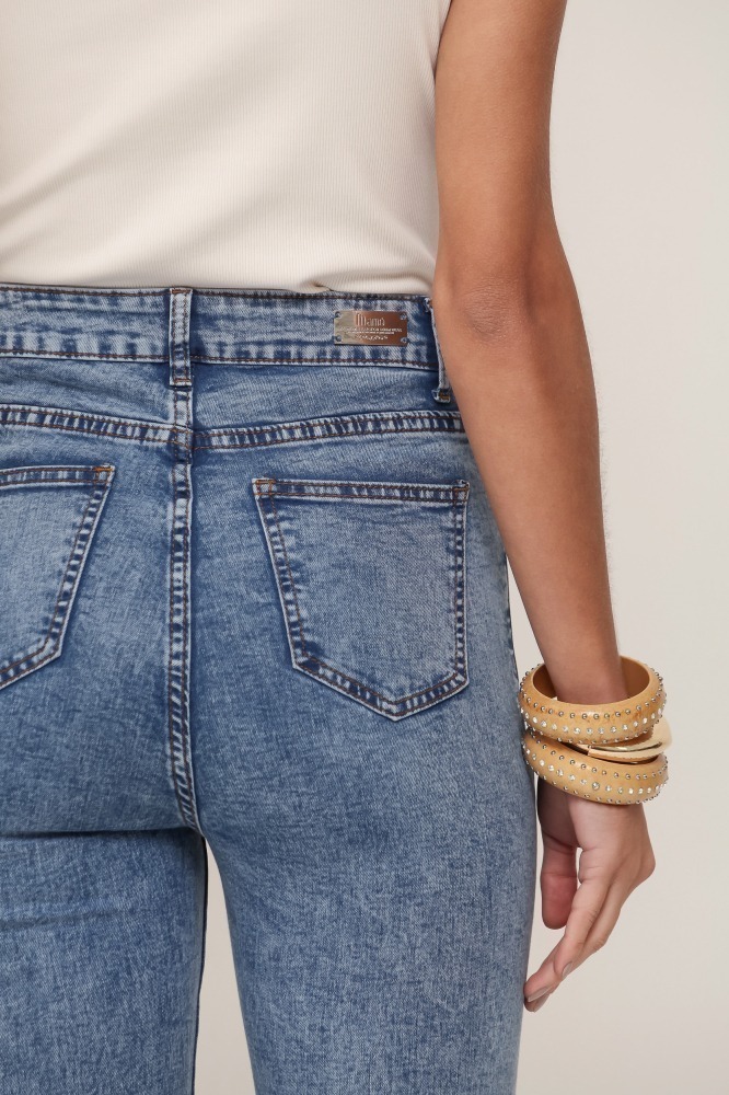 9036921 - Calça Reta Barra Desfiada JEANS