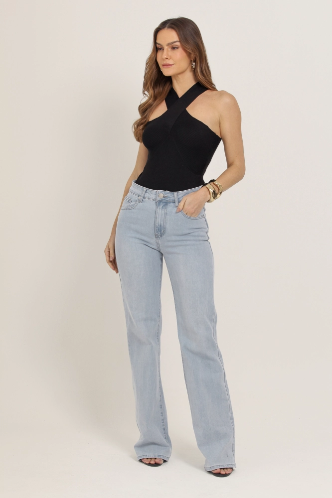 9036922 - Calça Flare Jeans Cintura Alta JEANS
