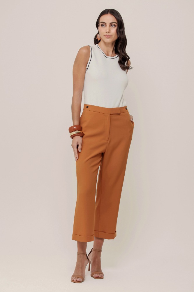 9036926 - Regata Tricot Com Detalhe Bicolor OFF-WHITE