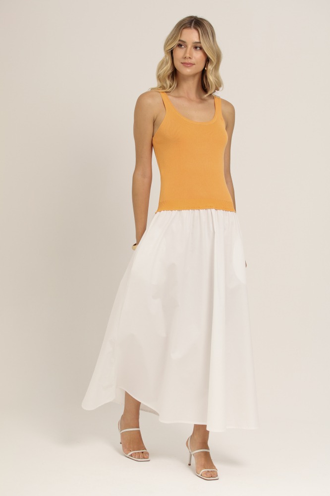 9036928 - VESTIDO BALONÊ COM TRICOT LARANJA