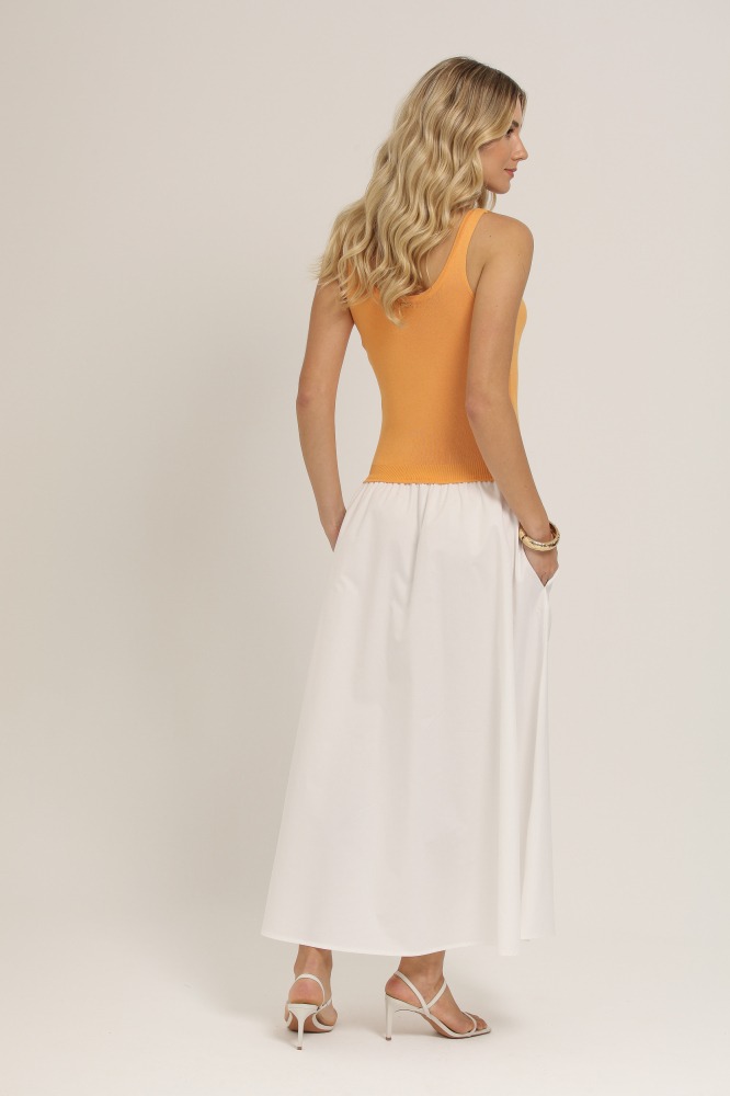9036928 - VESTIDO BALONÊ COM TRICOT LARANJA