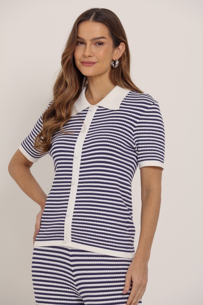 9036932 - Blusa Tricot Ampla Listrada OFF-WHITE