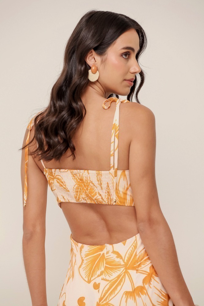 9036934  - Vestido Longo Estampa Cajueiro Tropical AREIA