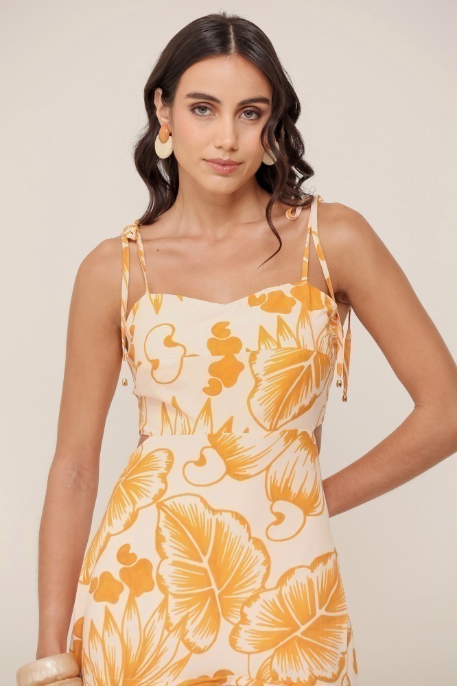 9036934  - Vestido Longo Estampa Cajueiro Tropical AREIA