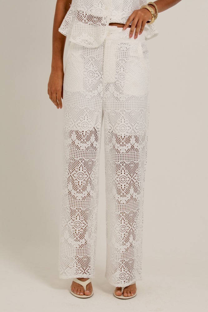 9036940 - Calça Reta Crochê OFF-WHITE 9036940 - Calça Reta Crochê OFF-WHITE