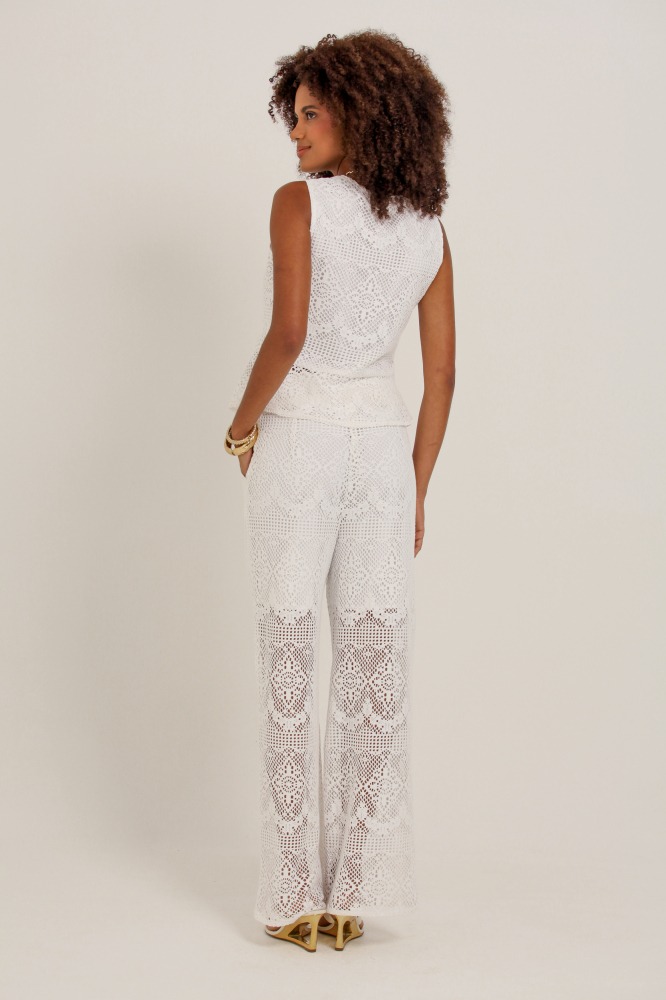 9036940 - Calça Reta Crochê OFF-WHITE 9036940 - Calça Reta Crochê OFF-WHITE