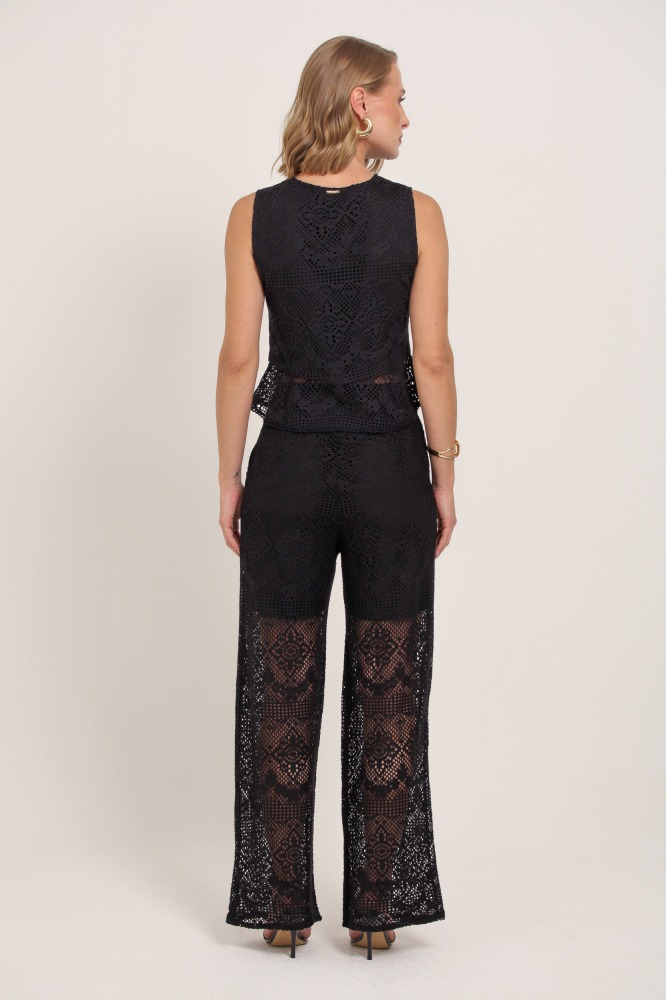 9036940 - Calça Reta Crochê PRETO