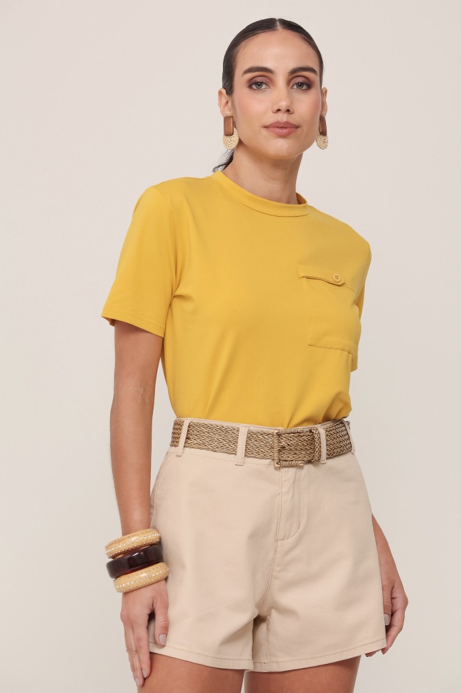 9036958 - Shorts Curto De Sarja BEGE 9036958 - Shorts Curto De Sarja BEGE