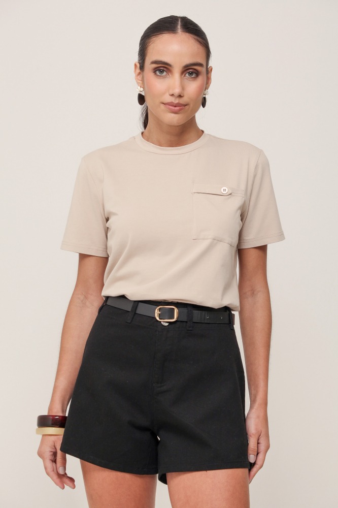 9036958  - Shorts Curto De Sarja PRETO