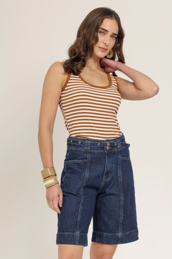9036961 - Bermuda Jeans com Cinto JEANS - Imagem 2