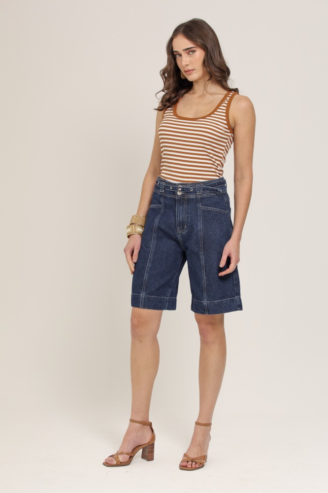 9036961 - Bermuda Jeans com Cinto JEANS 9036961 - Bermuda Jeans com Cinto JEANS