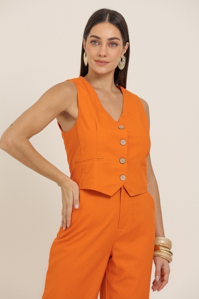 9036965 - Colete De Linho LARANJA