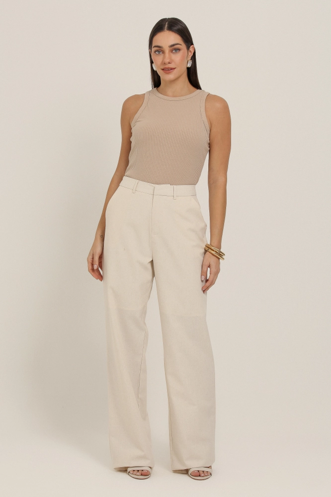 9036966 - Calça De Linho Reta NATURAL