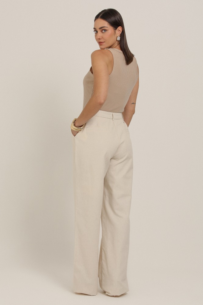 9036966 - Calça De Linho Reta NATURAL 9036966 - Calça De Linho Reta NATURAL