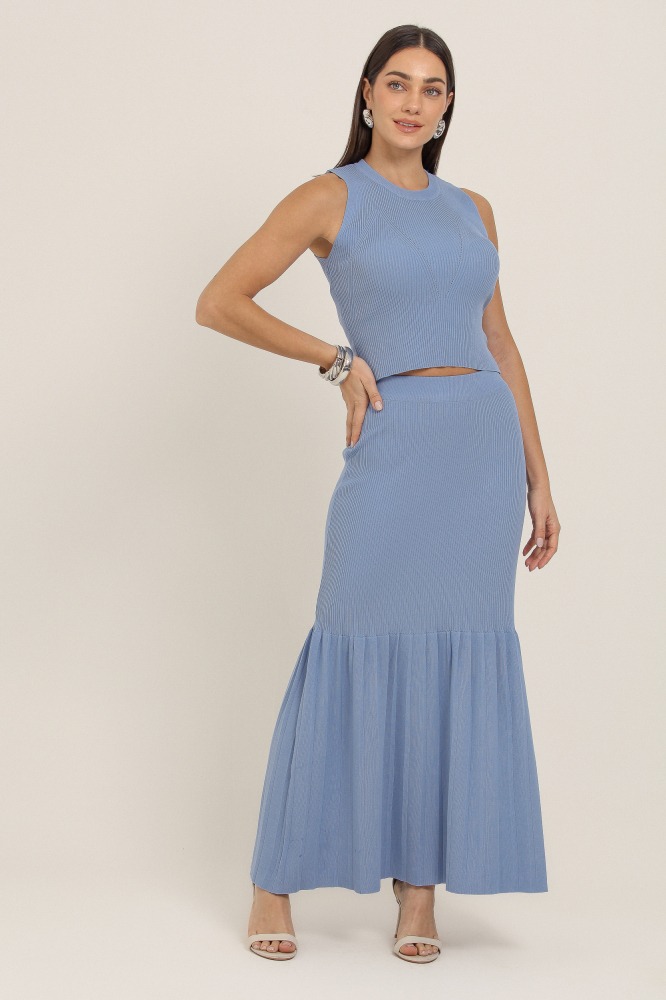 9036972 - Saia Tricot Peplum AZUL