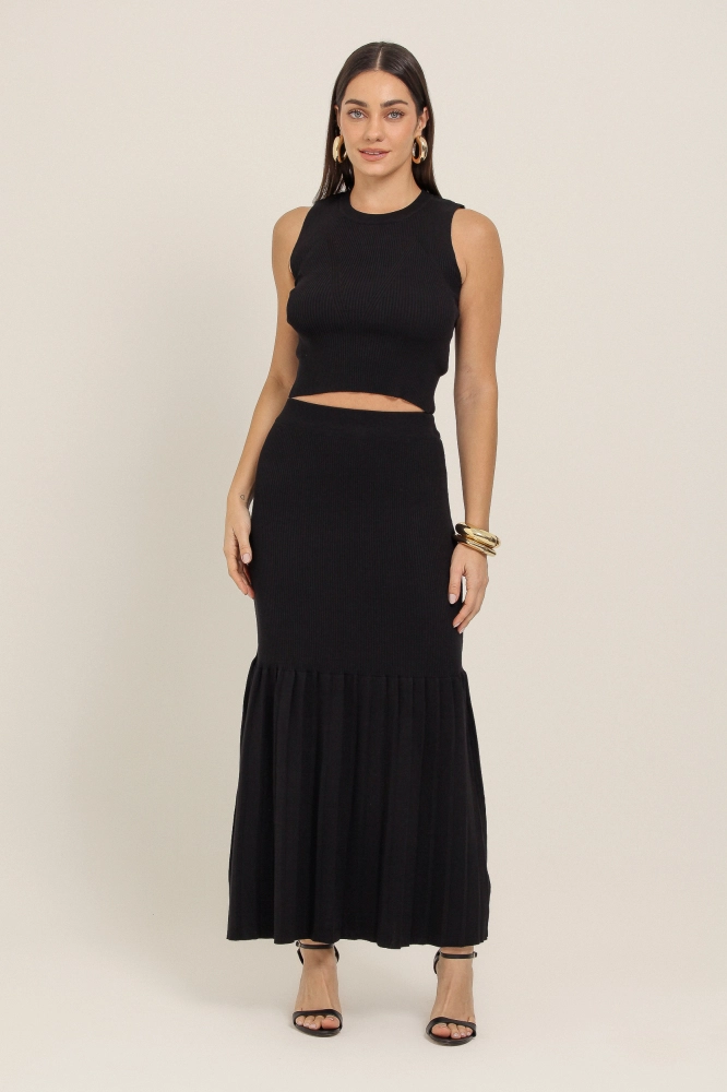 9036972 - Saia Tricot Peplum PRETO