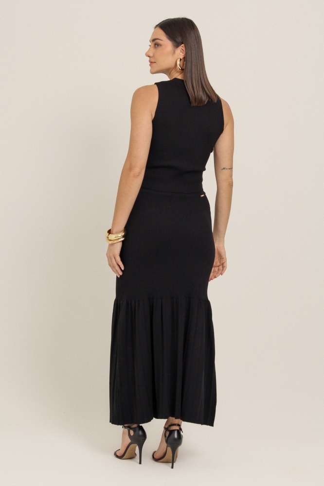 9036972 - Saia Tricot Peplum PRETO