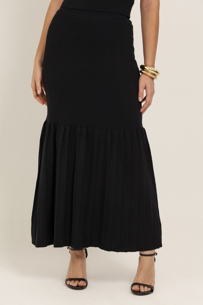 9036972 - Saia Tricot Peplum PRETO