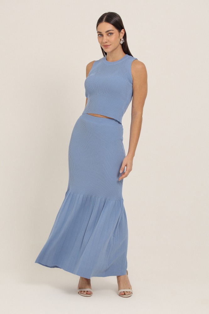 9036973 - Regata Tricot Básica AZUL 9036973 - Regata Tricot Básica AZUL