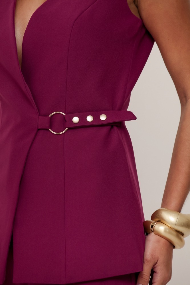 9036977 - Colete Alfaiataria Com Detalhe Ajustável ROXO 