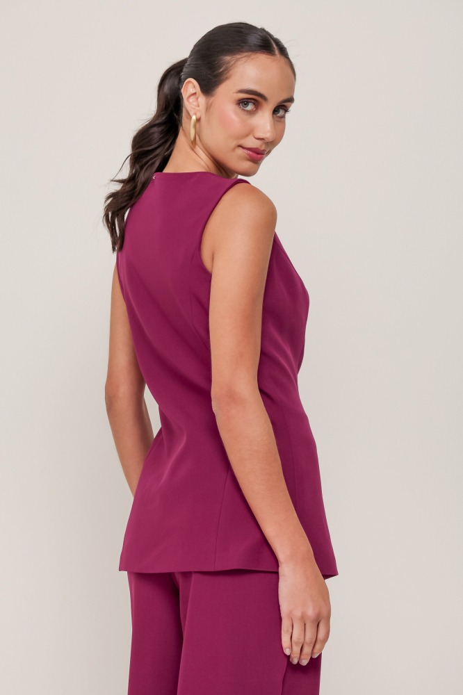 9036977 - Colete Alfaiataria Com Detalhe Ajustável ROXO 